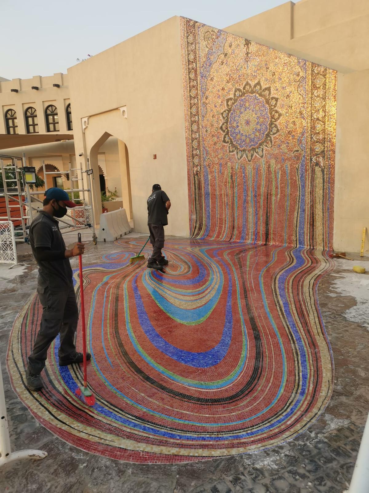 Handcrafted mosaic mural